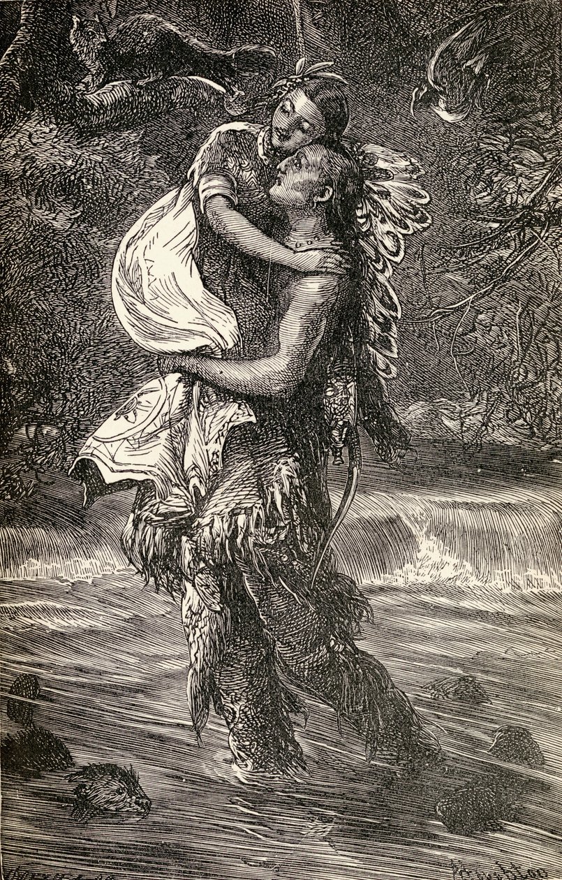 Hiawatha e Minnehaha, illustrazione dal poema 
