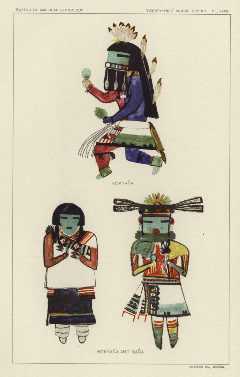 Hokyana e Mana (litografia a colori) da American School