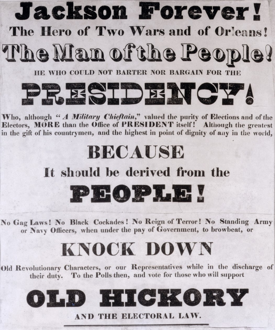 Jackson Forever, manifesto della campagna presidenziale da American School