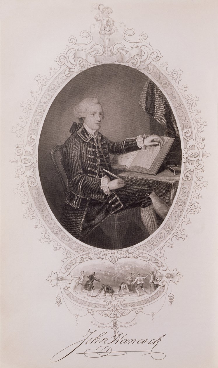 John Hancock (1737-93) da La storia degli Stati Uniti, Vol. I, di Charles Mackay, inciso da J. Rogers da American School