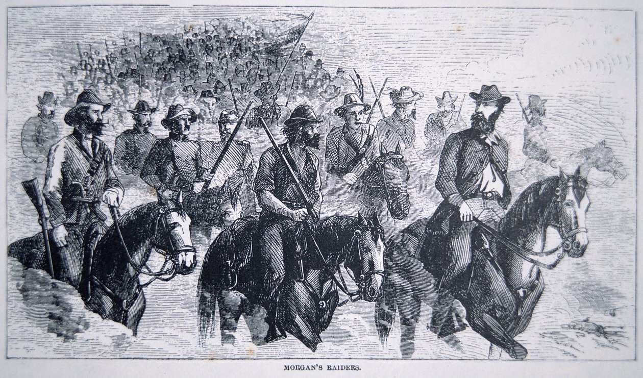 I razziatori di John Hunt Morgan (1825-64) da American School