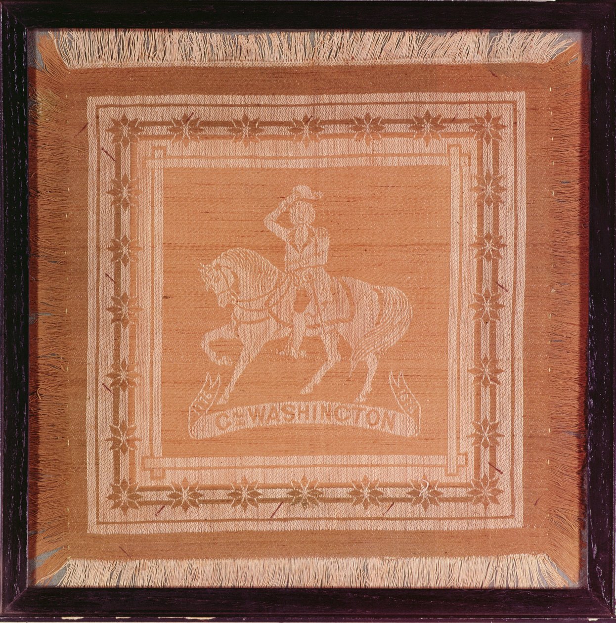 Fazzoletto che raffigura George Washington (1732-99) a cavallo, 1876 da American School