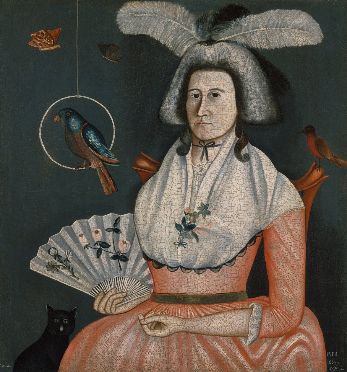 Signora con i suoi animali domestici da American School