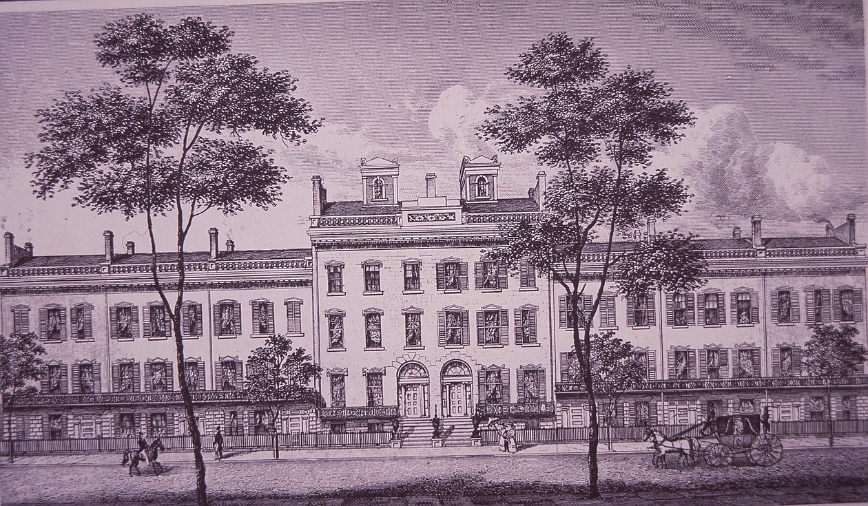 LeRoy Place nel 1831, parte di quella che ora è Bleecker Street nel Greenwich Village da American School