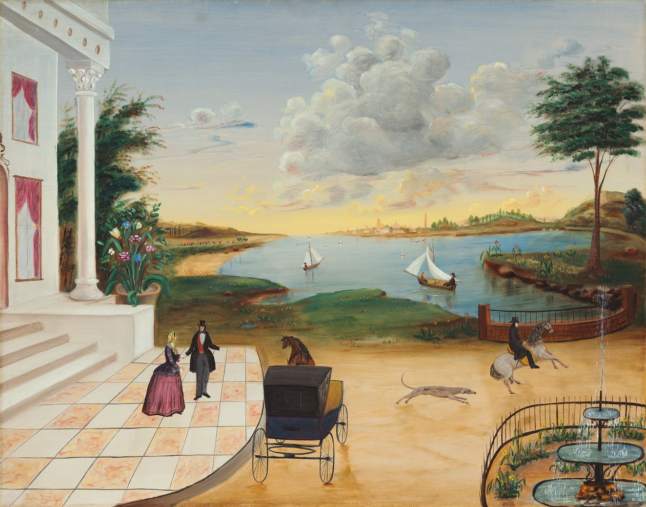 Lasciando la casa padronale, c.1850-55 da American School