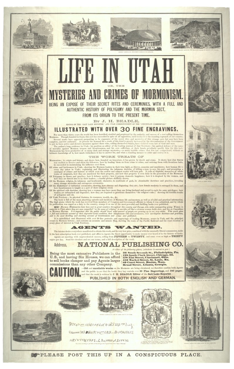 Vita nello Utah o i misteri e i crimini del mormonismo; un
