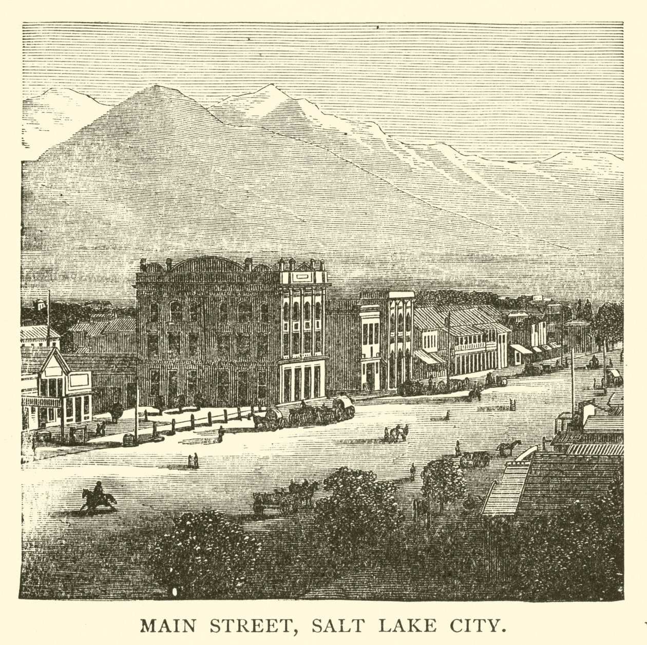 Main Street, Salt Lake City (incisione) da American School