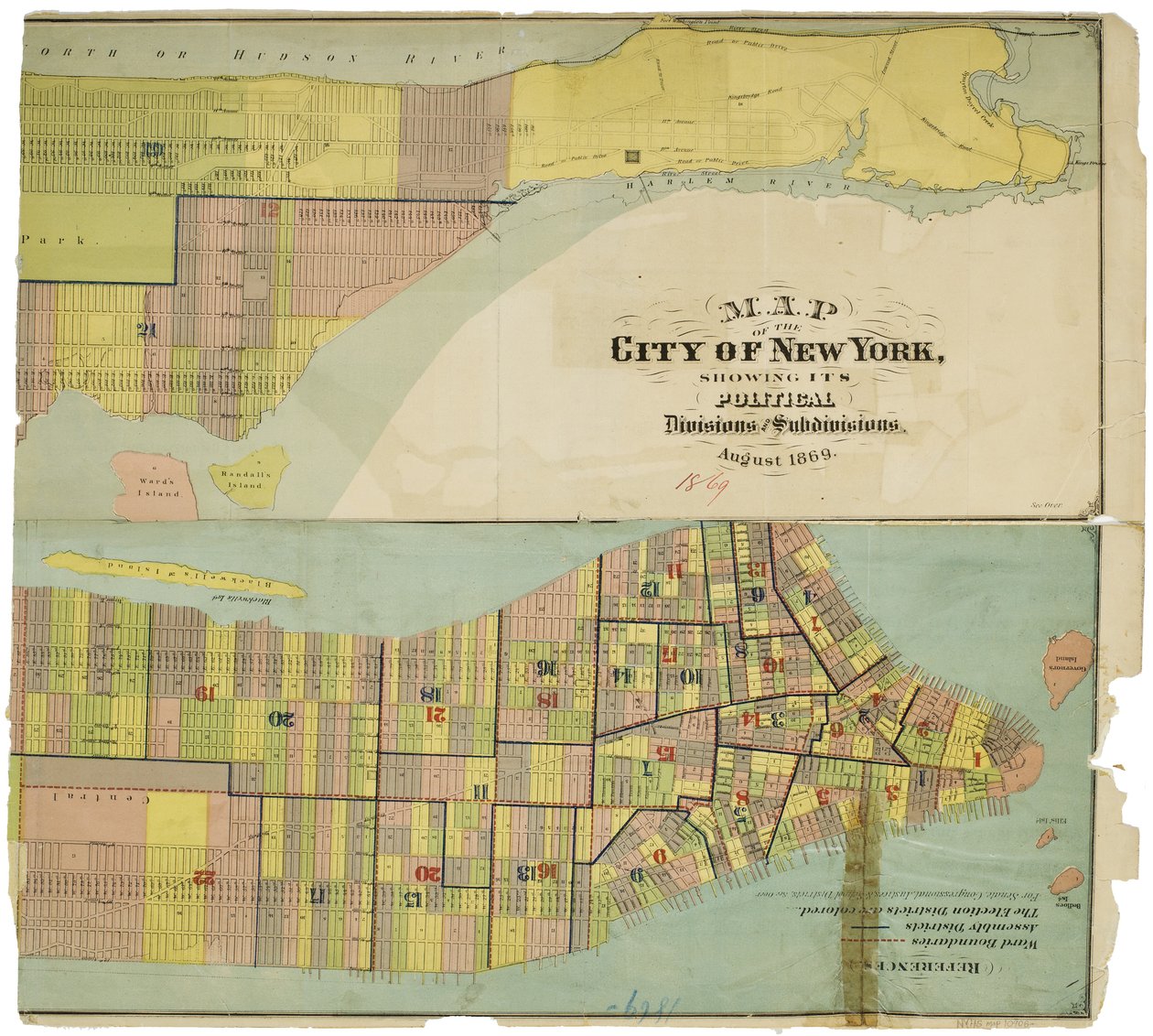 Mappa della città di New York, che mostra le sue divisioni politiche e suddivisioni da American School