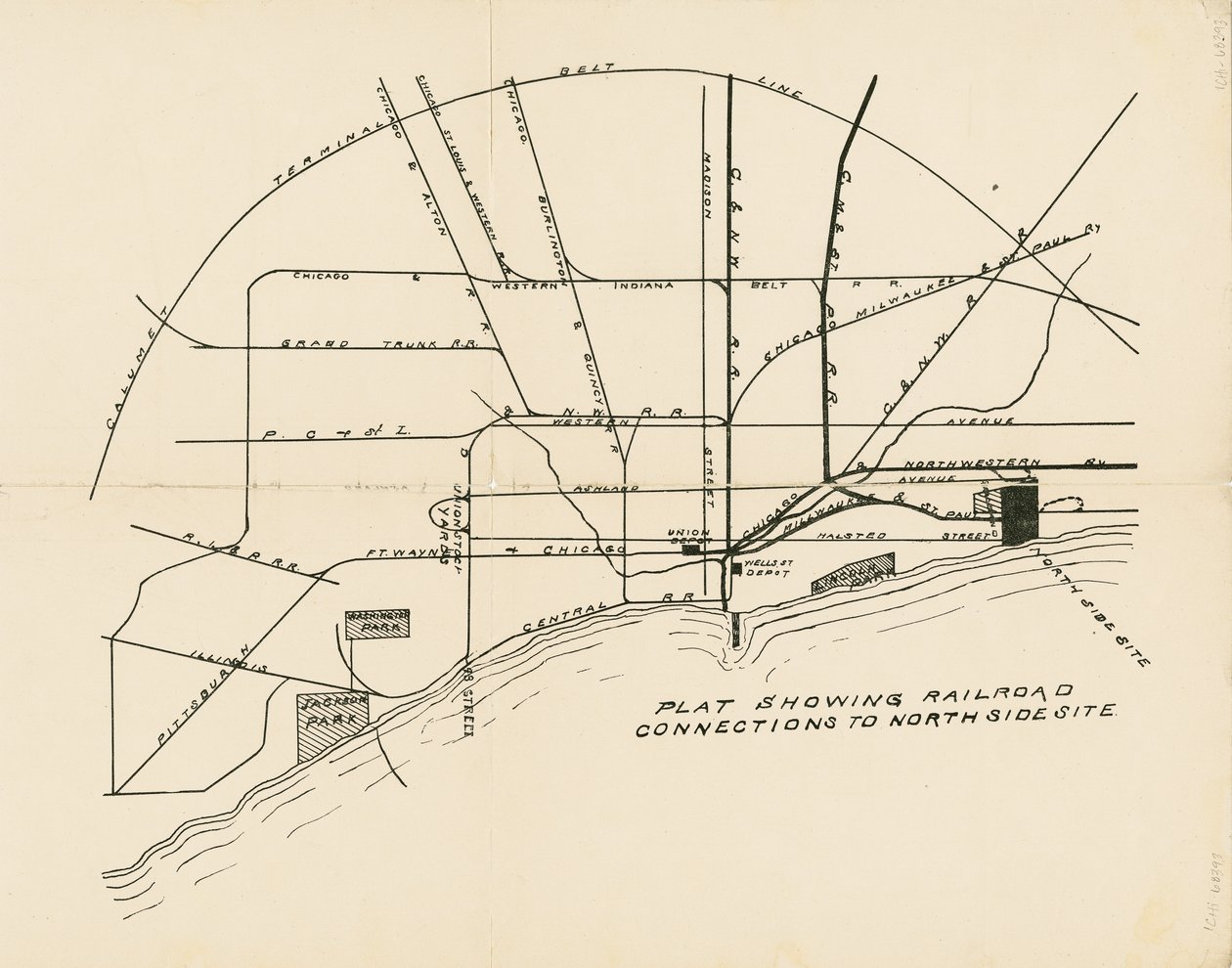 Mappa che mostra i collegamenti ferroviari al sito proposto per l