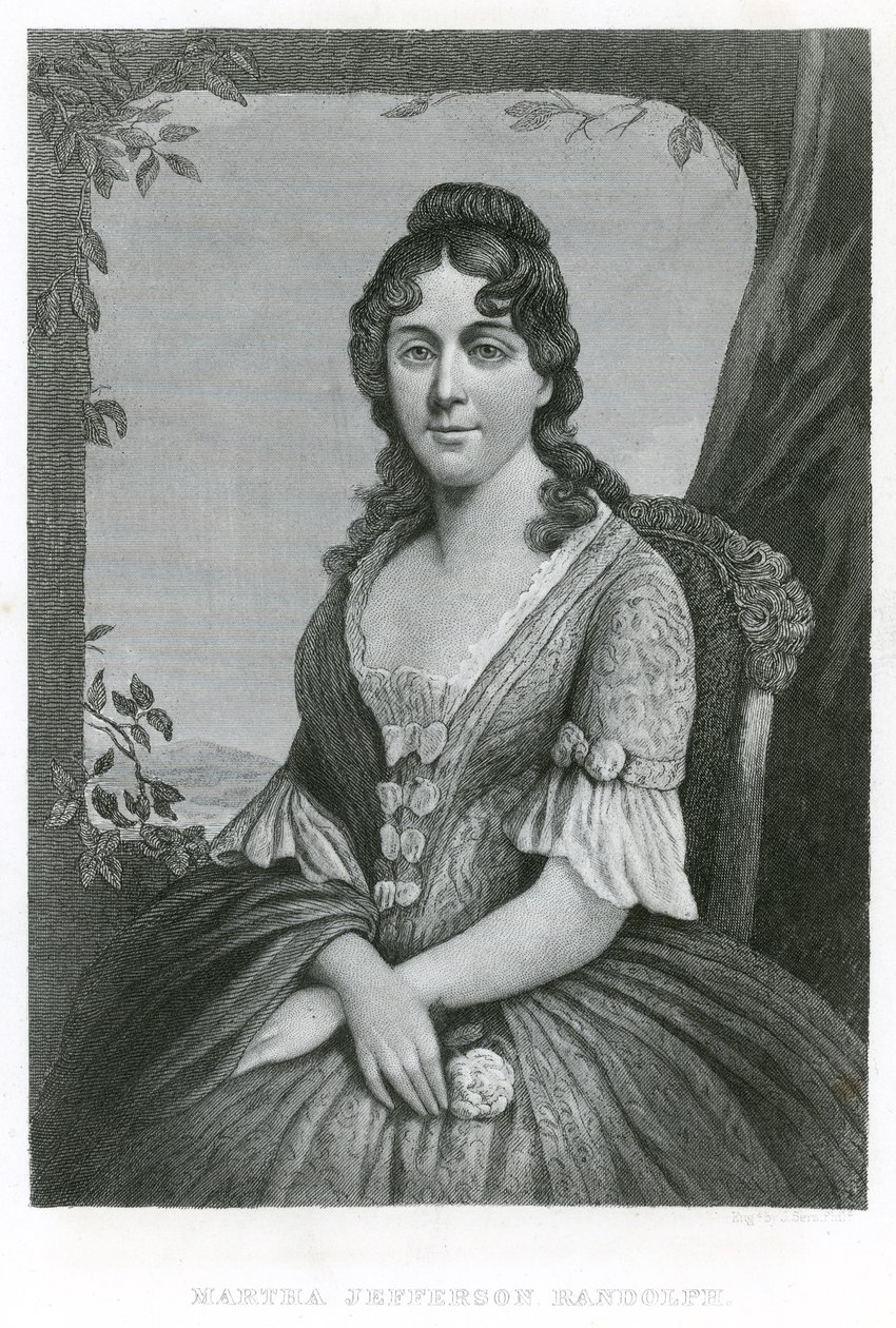 Martha Jefferson Randolph (incisione) da American School