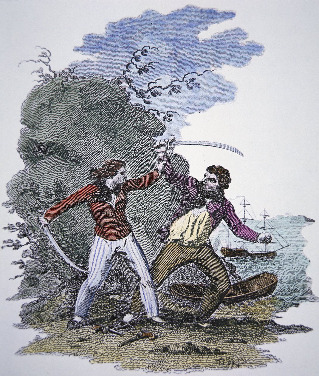 Mary Read combatte un altro pirata per salvare la vita del suo amante da American School