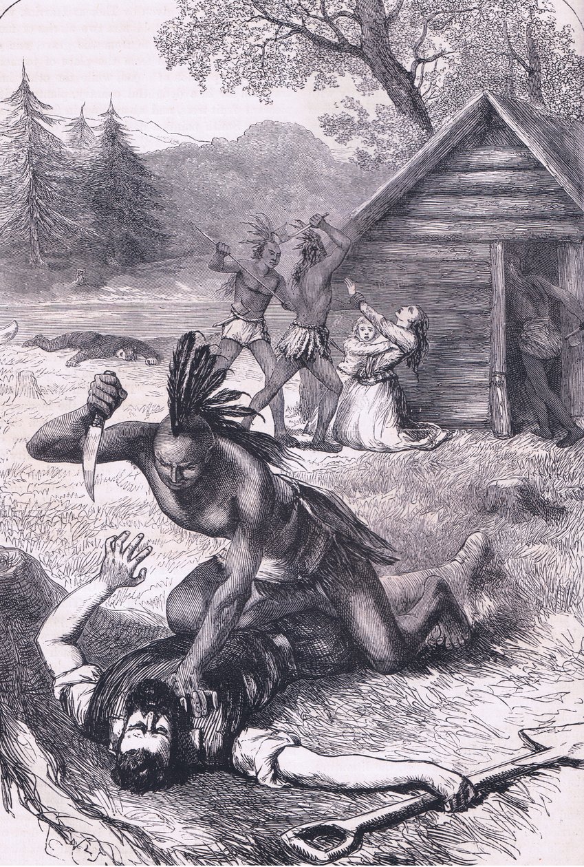 Massacro dei coloni, illustrazione da Cassell