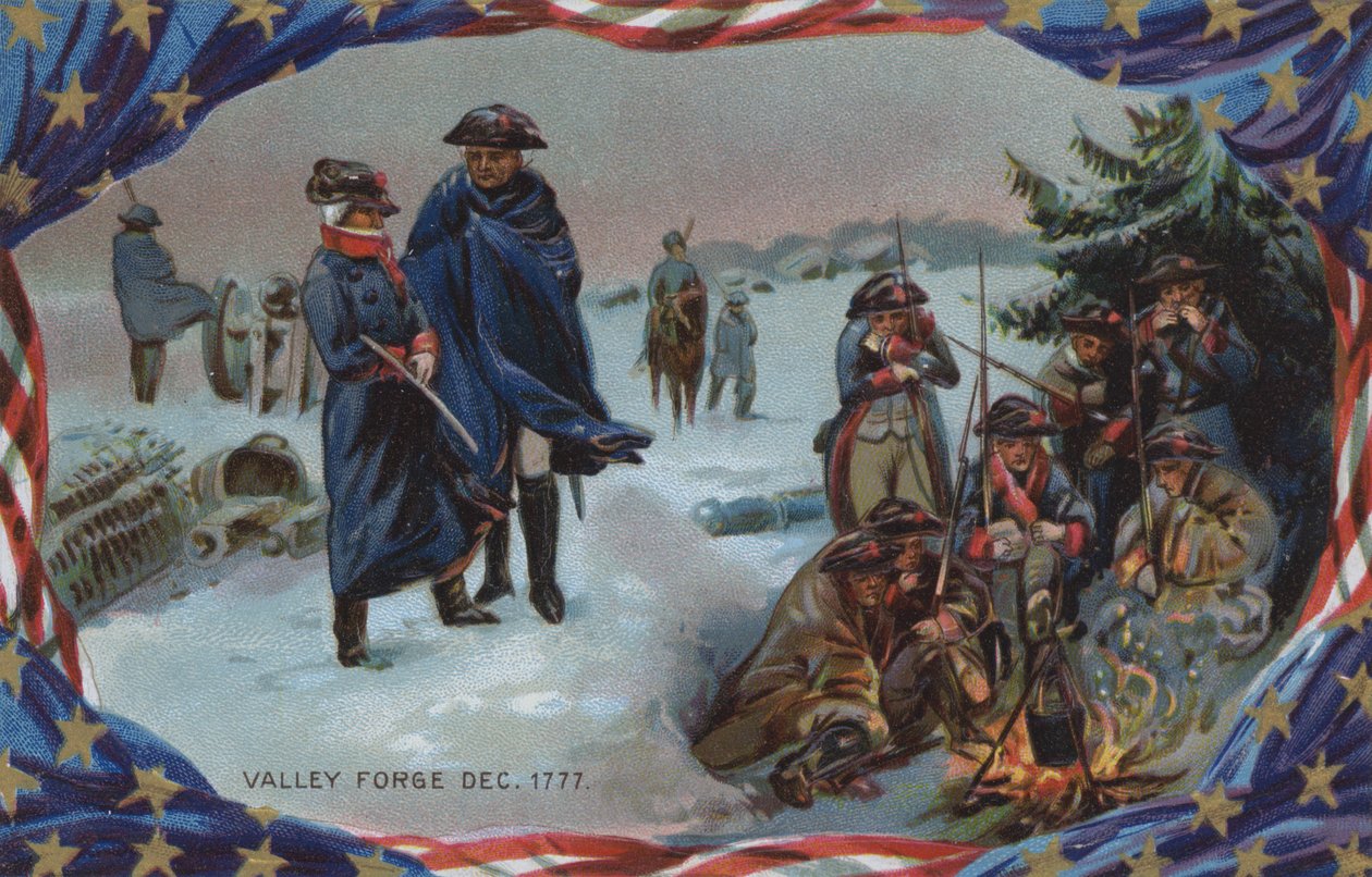 Biglietto per il Memorial Day, Valley Forge, dicembre 1777 (litografia a colori) da American School