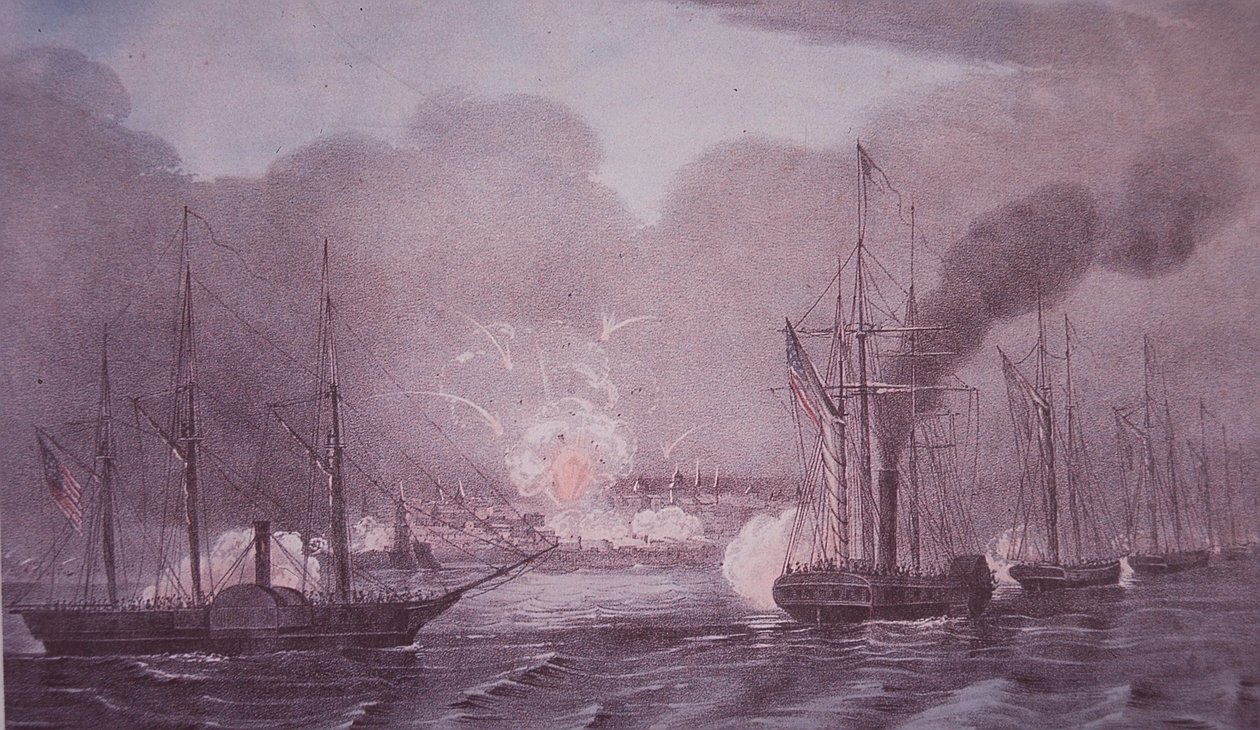 Guerra messicano-americana (1846-48), la marina degli Stati Uniti bombarda Veracruz da American School