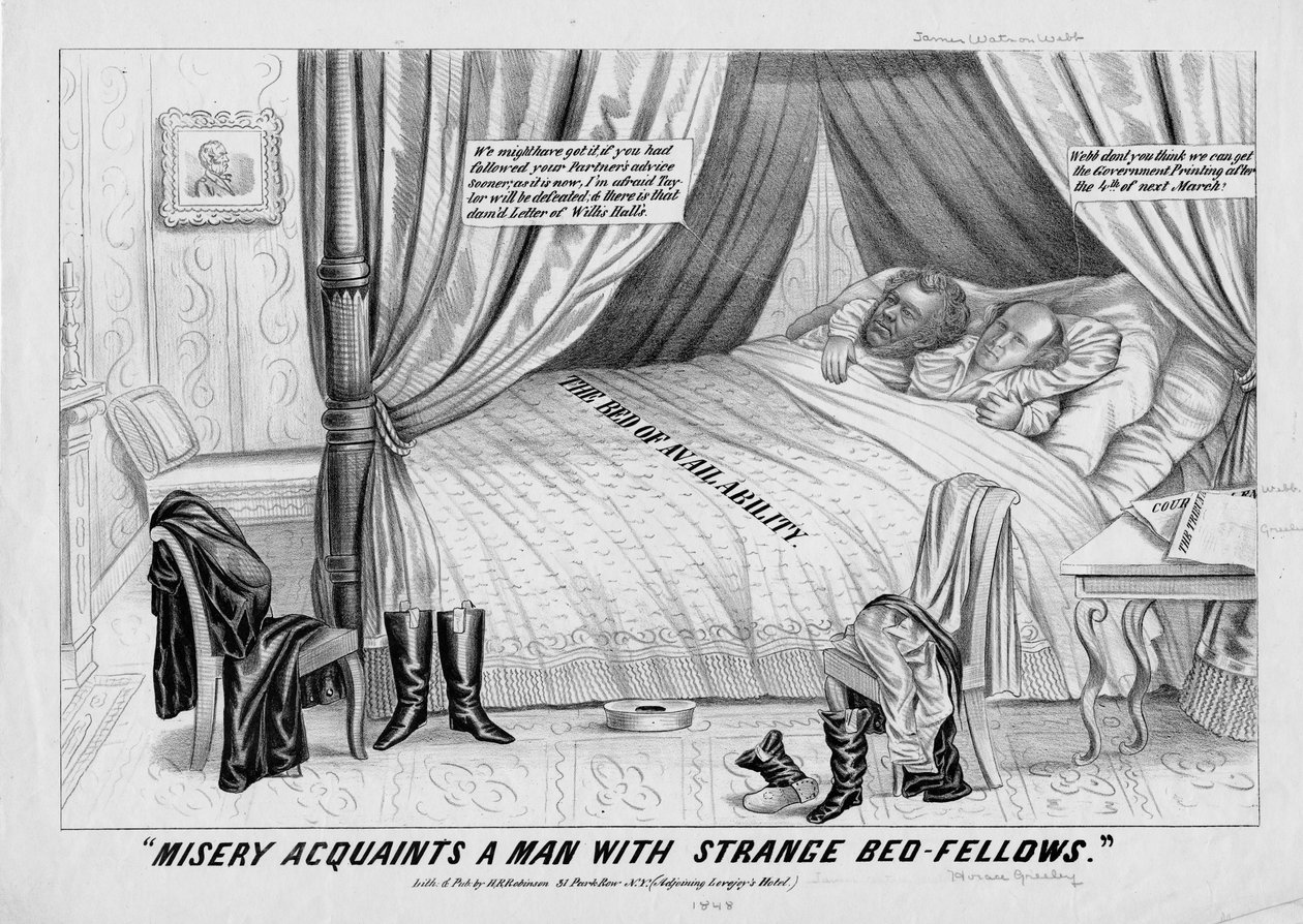 La miseria fa conoscere a un uomo strani compagni di letto, pubblicato da H R Robinson, New York, 1848 da American School
