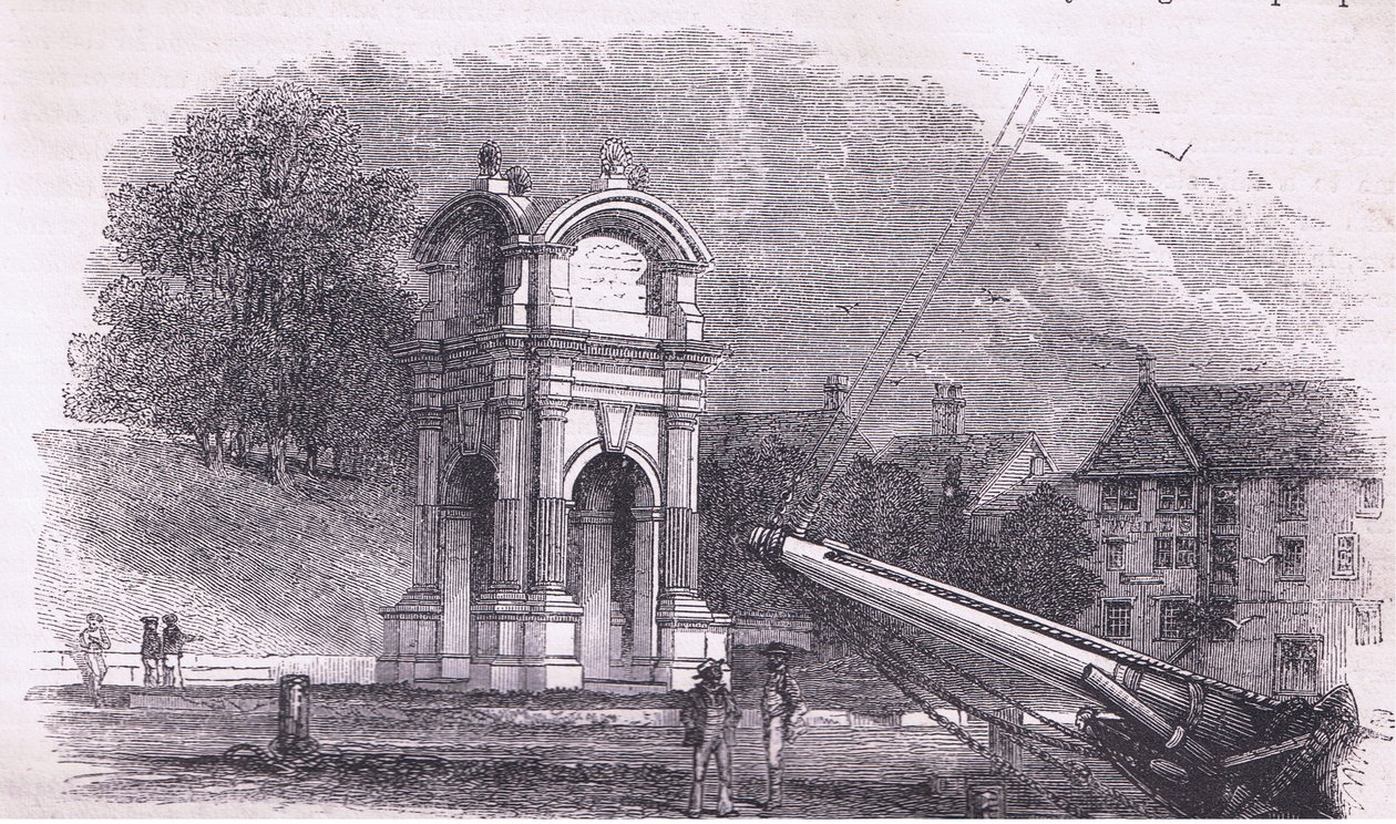 Monumento a New Plymouth per segnare il sito dello sbarco dei Padri Pellegrini, illustrazione da Cassell