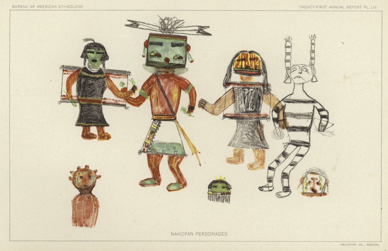 Personaggi di Nakopan (litografia a colori) da American School