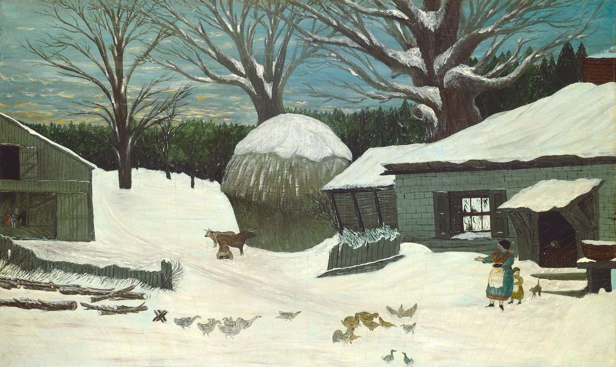 Fattoria del New England in inverno, c.1850 da American School