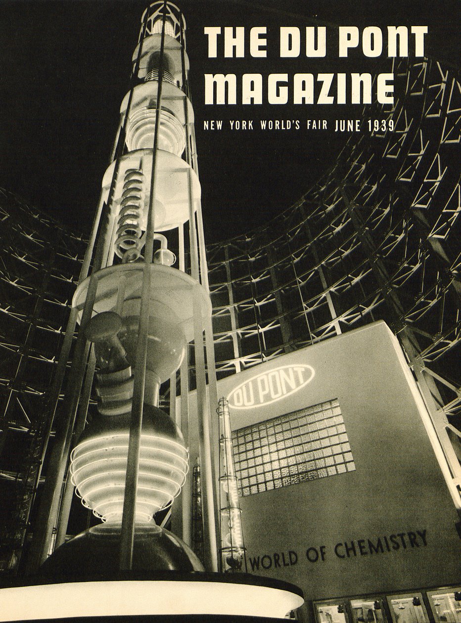 Fiera Mondiale di New York, copertina della rivista DuPont, giugno 1939 da American School