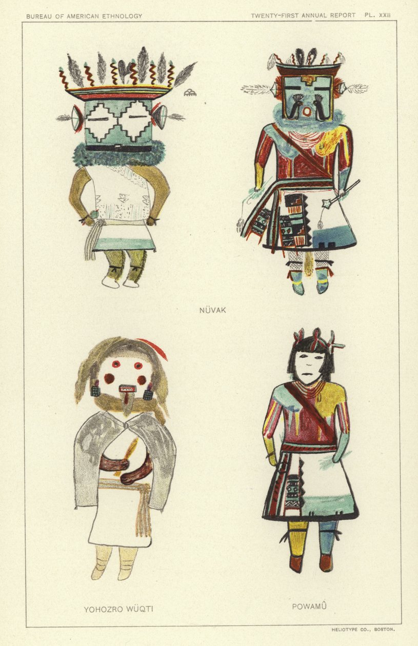 Nuvak, Yohozro Wuqti, Powamu (litografia a colori) da American School