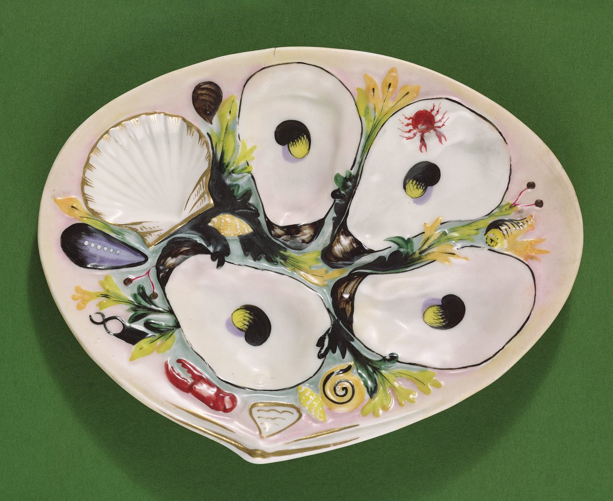 Piatto di ostriche, prodotto da Union Porcelain Works, Greenpoint, New York, c.1880 da American School