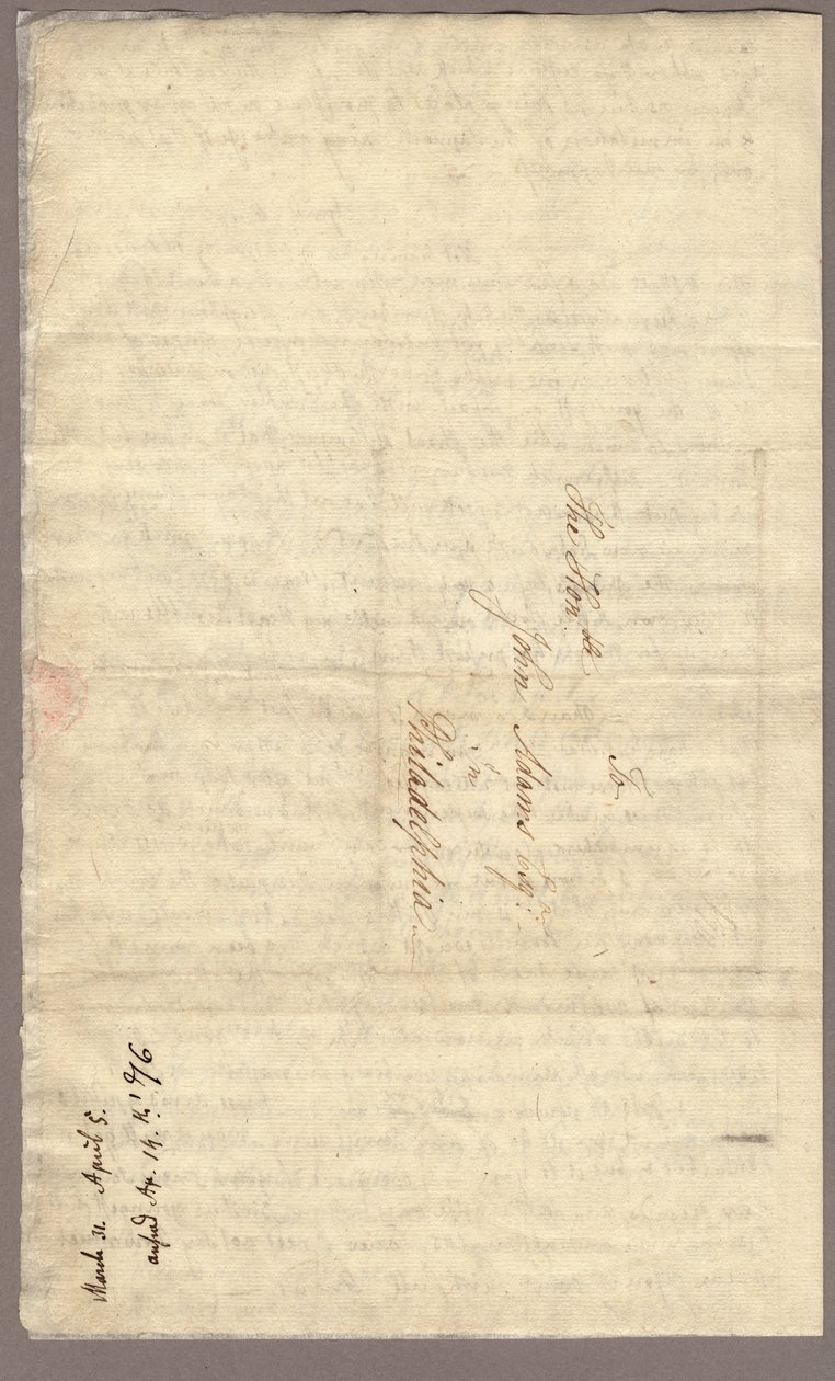 Pagina 4, Lettera di Abigail Adams a John Adams, 31 marzo - 5 aprile 1776 da American School