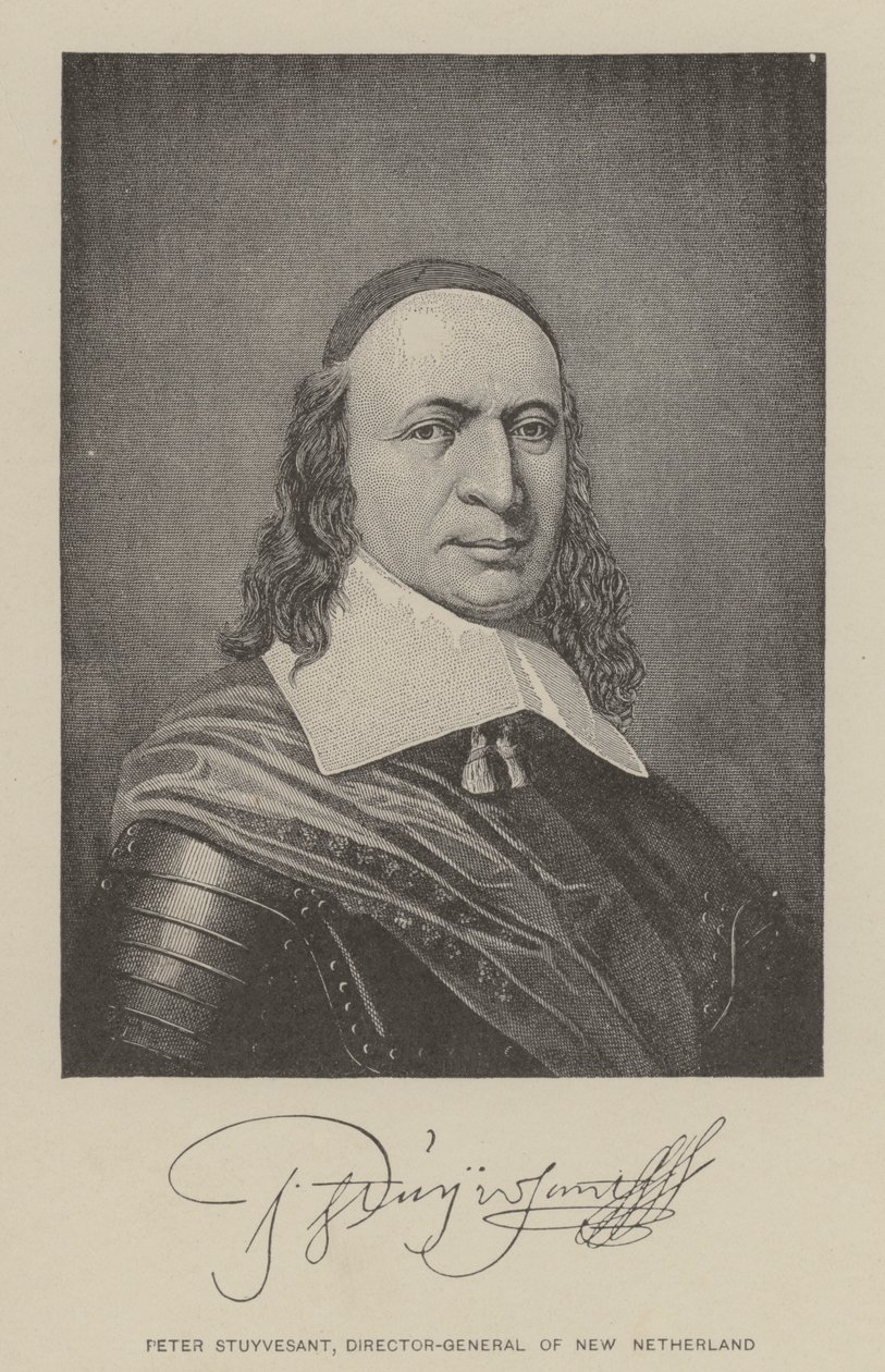 Peter Stuyvesant, direttore generale dei Nuovi Paesi Bassi (litografia) da American School