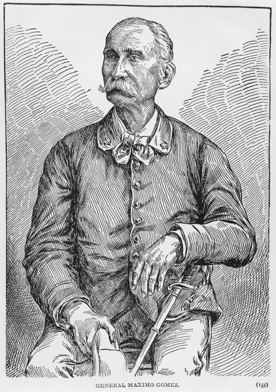 Ritratto del Generale Maximo Gomez (1836-1905) da The Story of Cuba di Murat Halstead, pubblicato nel 1898 da American School