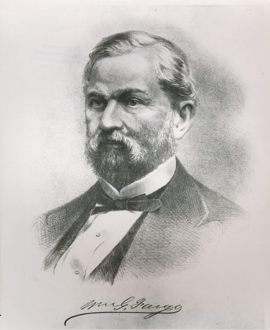 Ritratto di William George Fargo, co-fondatore della Wells Fargo & Co. da American School