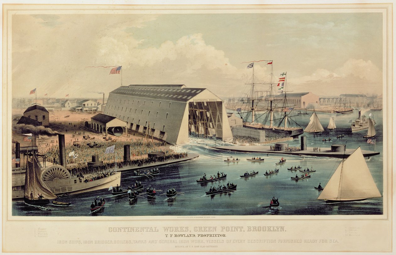Poster pubblicitario per Continental Works, Greenpoint Brooklyn, pubblicato da Endicott & Co. da American School