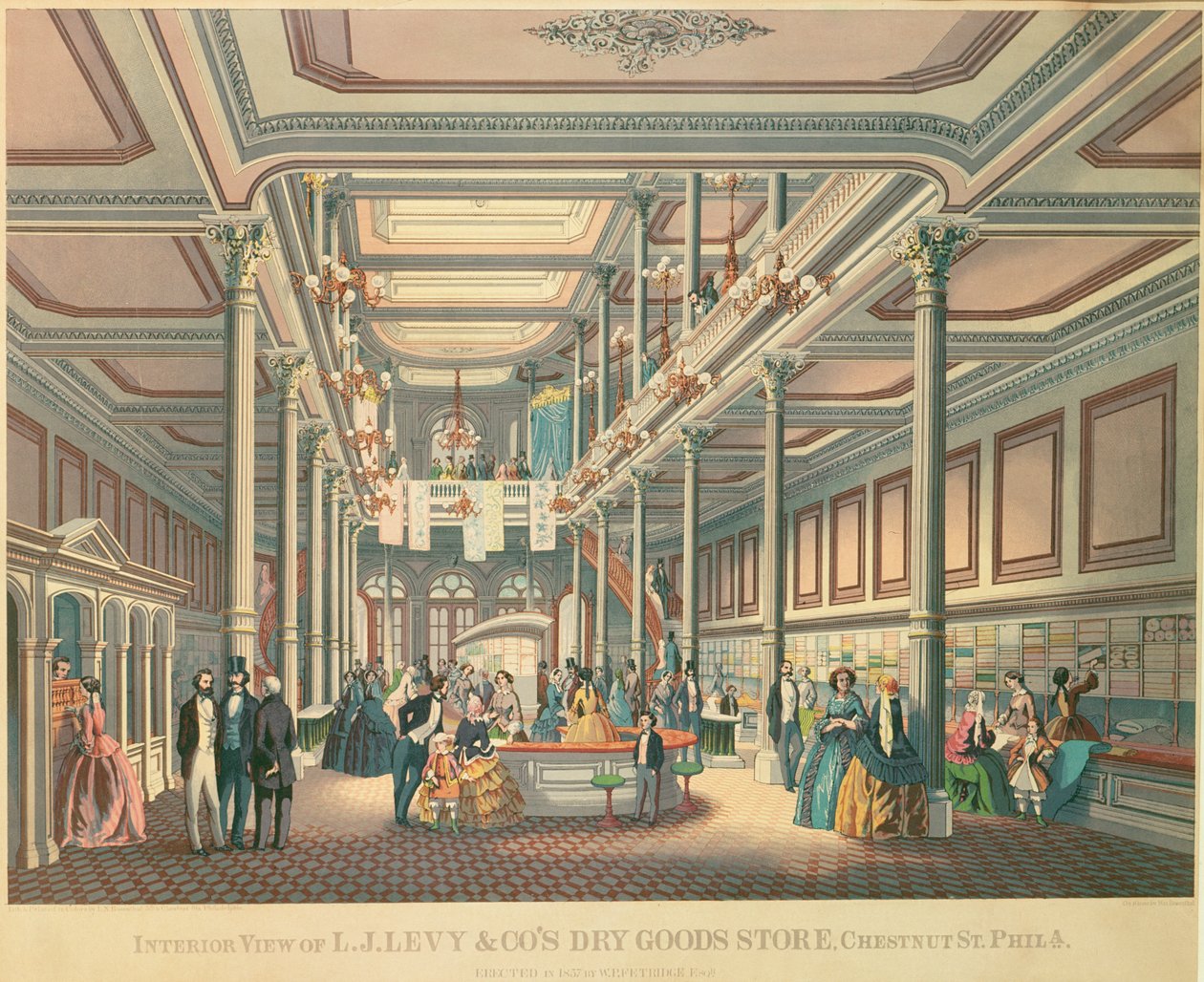 Poster pubblicitario per Levys Dry Goods Store, Philadelphia, pubblicato da L.N. Rosenthal da American School