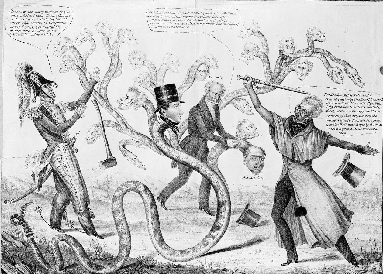 Il presidente Andrew Jackson (1767-1845) che uccide l