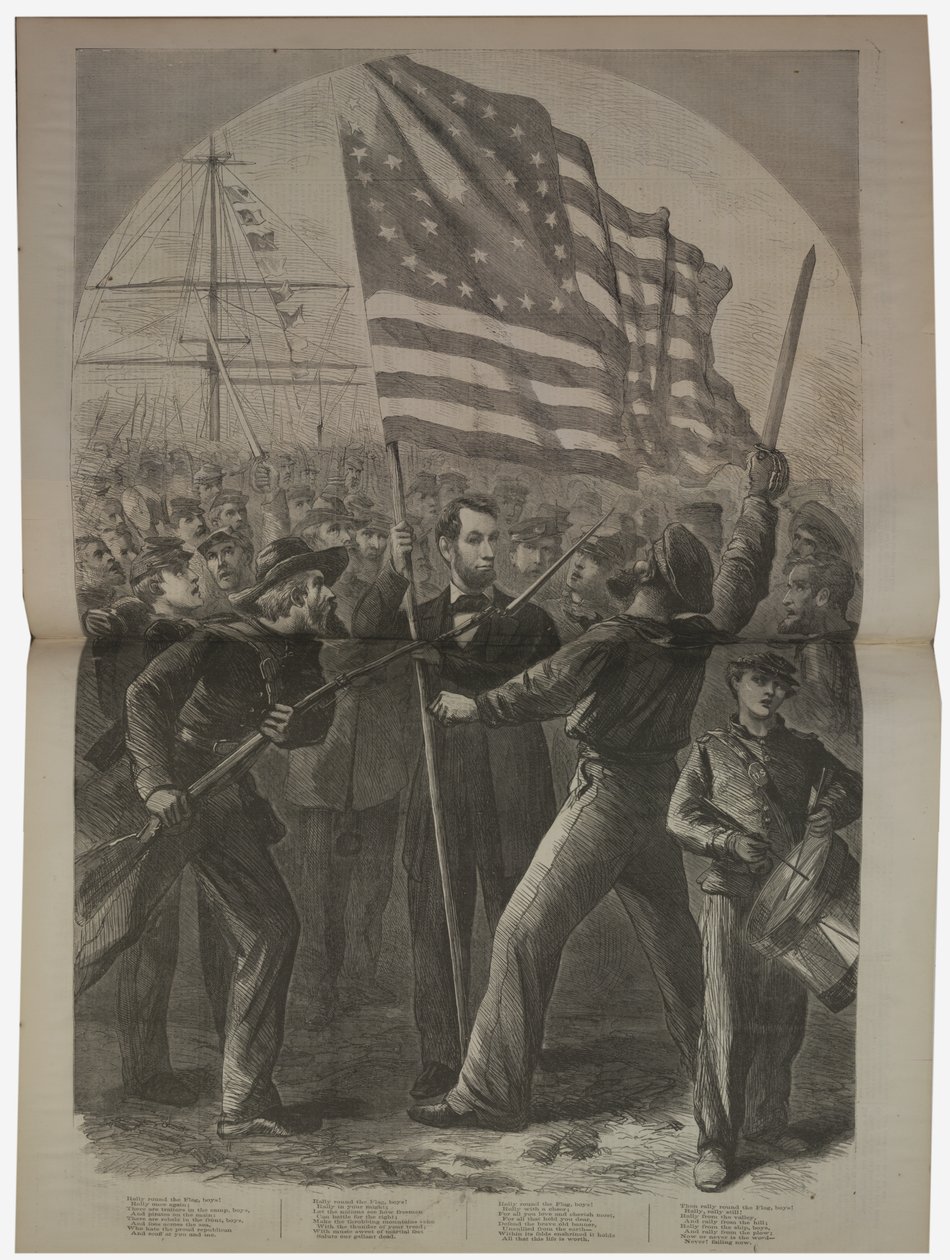 Il presidente Lincoln coinvolto nella battaglia di Fort Stevens, illustrazione da "Harper