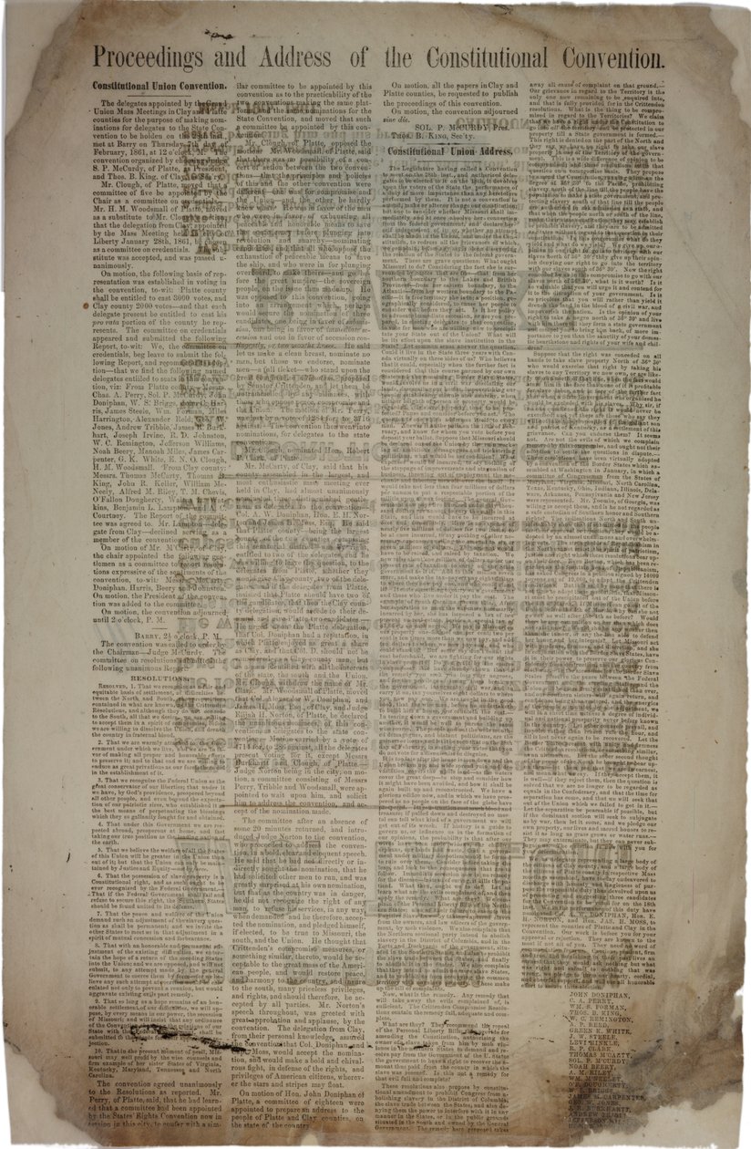 Procedimenti e discorso della Convenzione Costituzionale, c.19 marzo 1861 da American School