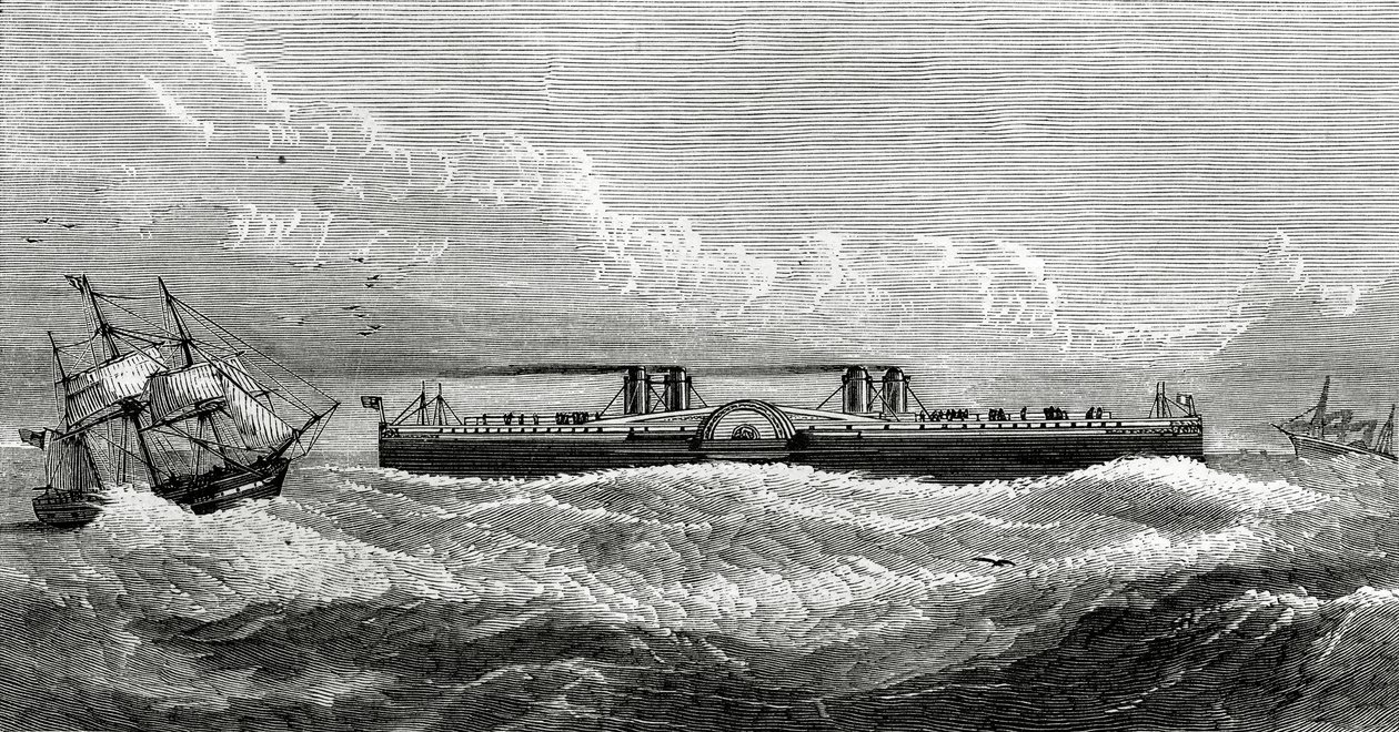 Proposta di traghetto tra Dover e Calais, illustrazione da Appletons Journal, 4 maggio 1872 da American School