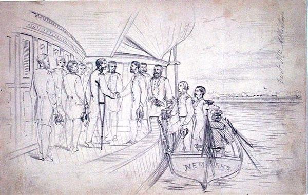 Ricevimento del Generale Sherman da parte del Generale Foster sul fiume Ogeechee da American School