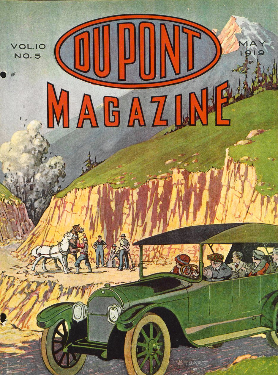 Costruzione Stradale, copertina della rivista DuPont, maggio 1919 da American School