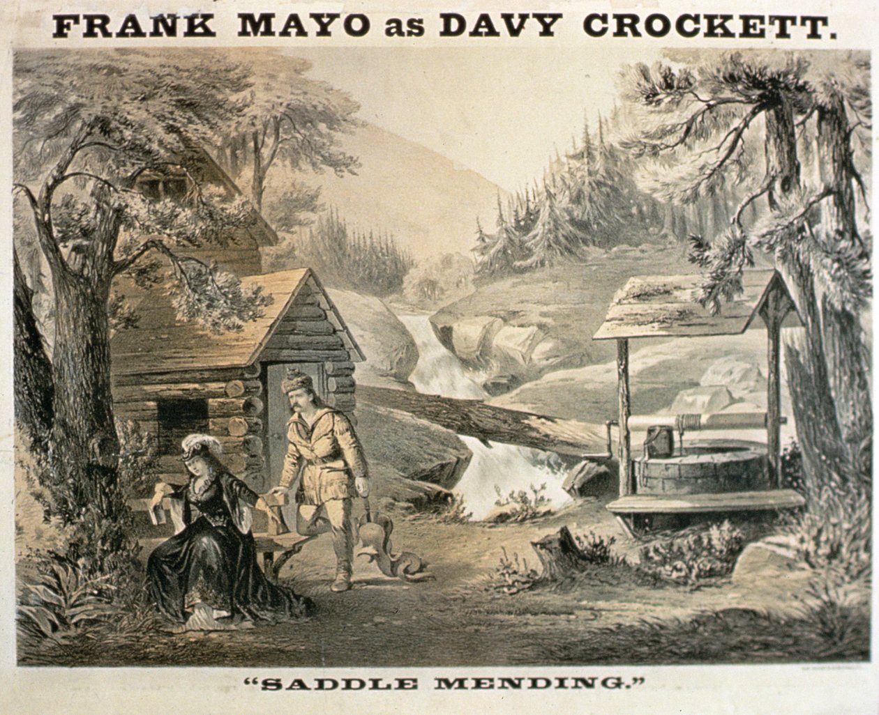 Riparazione della sella, poster per Davy Crockett con Frank Mayo da American School