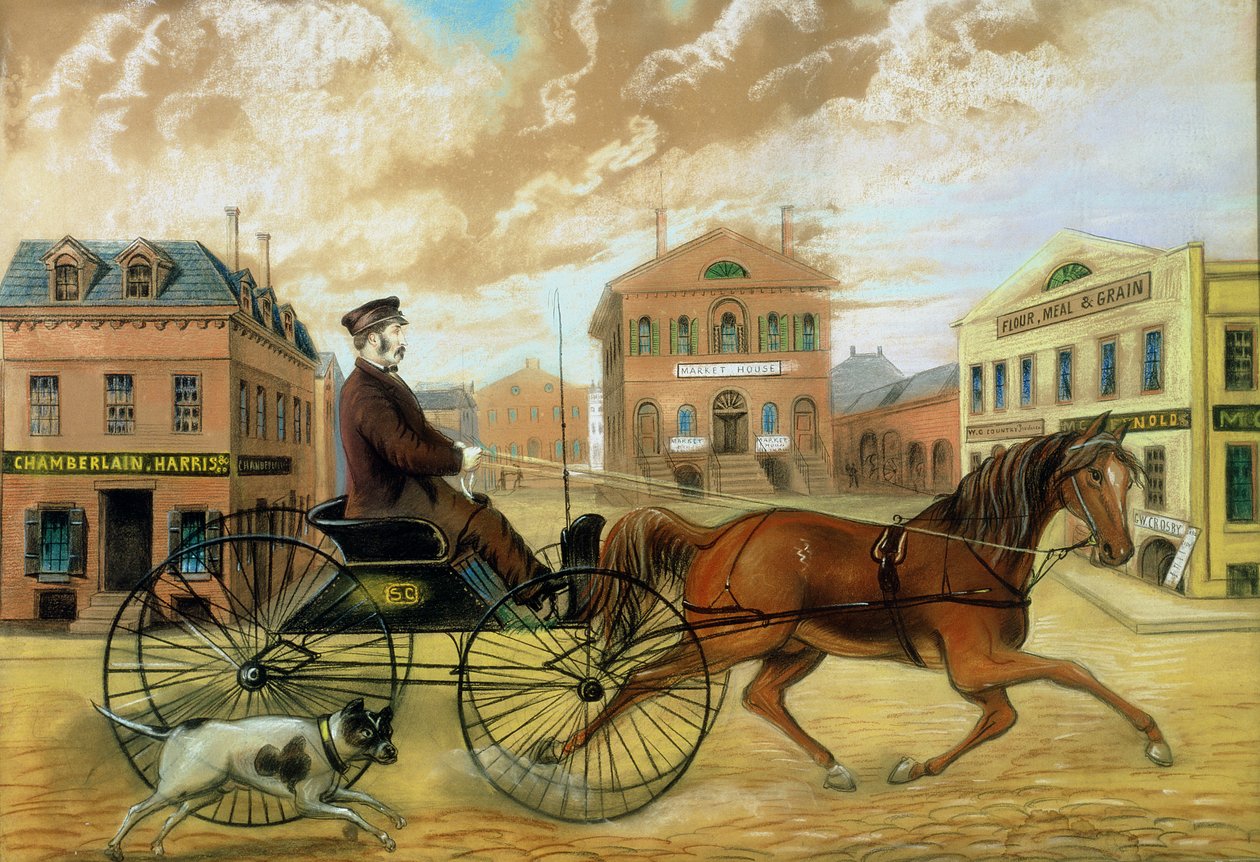 Samuel Chamberlain nella Piazza del Mercato, Salem da American School