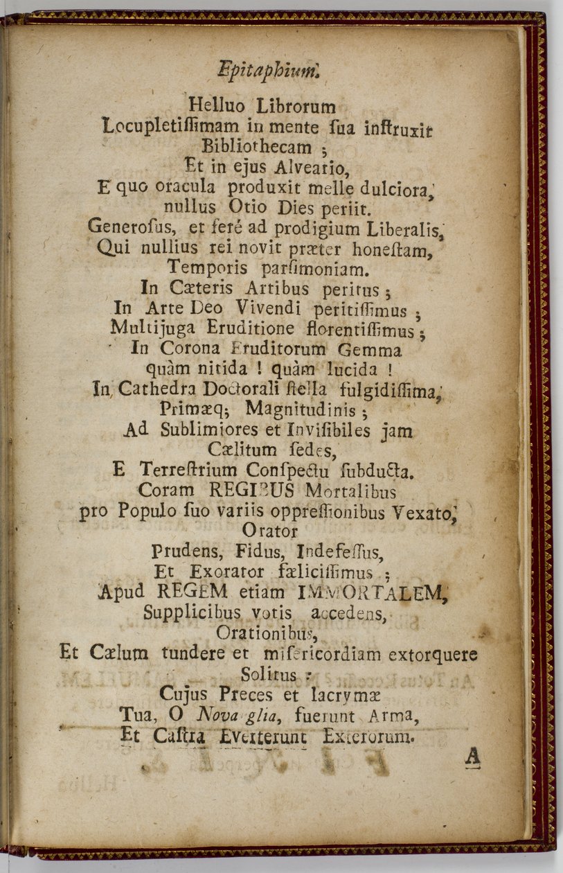 Samuel Mather, Epitaphium, 1724 da American School