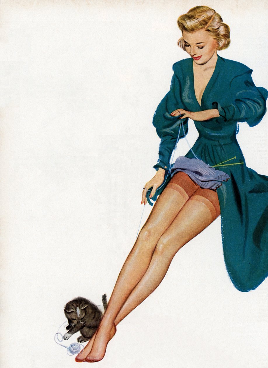 Donna sexy che mostra le sue calze da American School