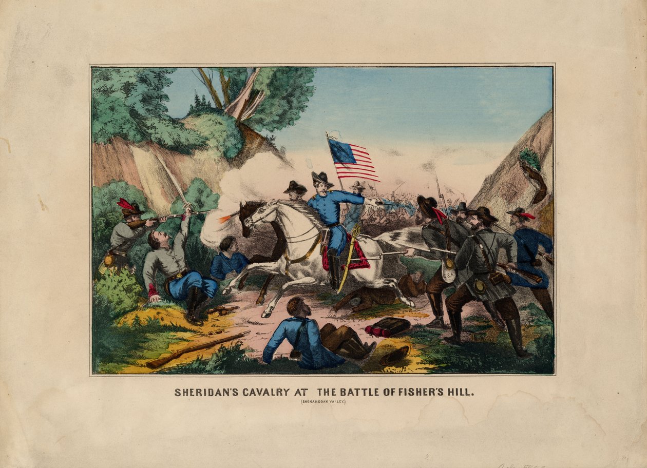 La cavalleria di Sheridan alla Battaglia di Fishers Hill (Valle dello Shenandoah) da American School