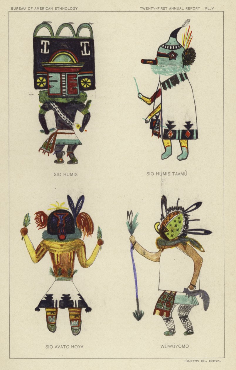 Sio Humis, Sio Humis Taamu, Sio Avatc Hoya, Wuwuyomo (litografia a colori) da American School