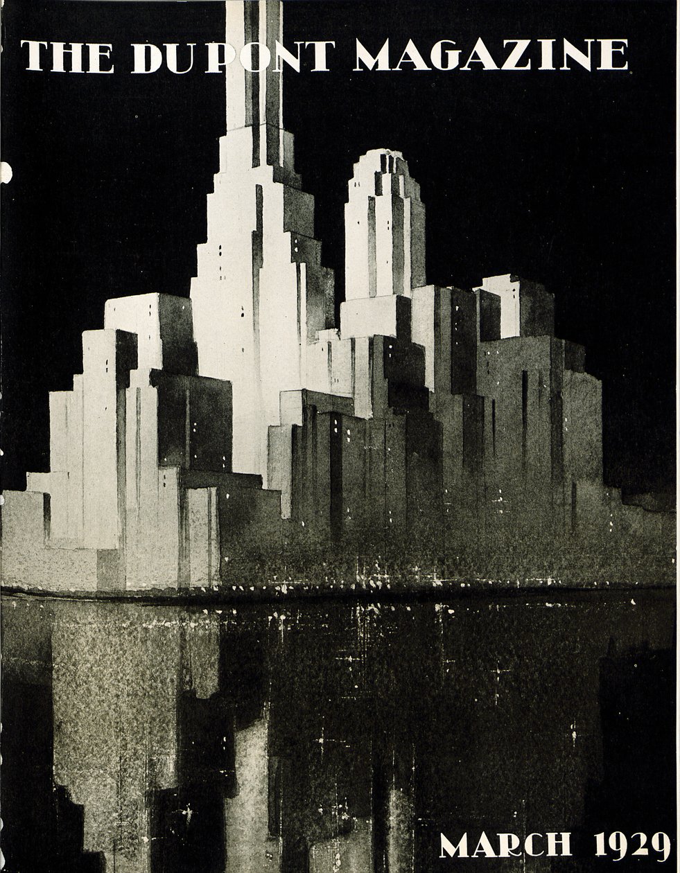 Grattacieli, copertina della rivista DuPont, marzo 1929 da American School