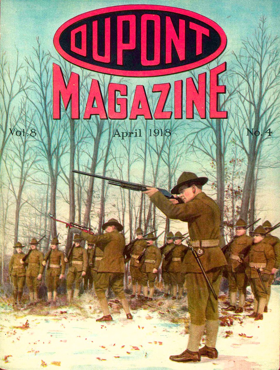 Soldati, copertina della rivista DuPont, aprile 1918 da American School