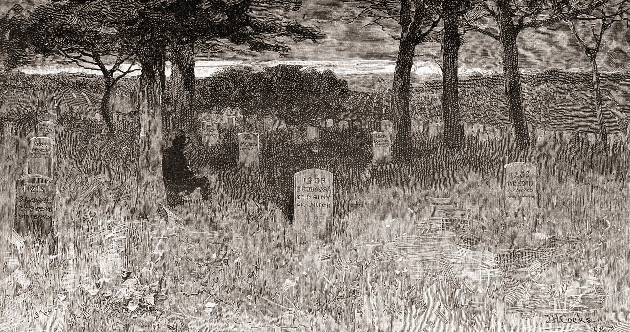 Tombe dei soldati al Cimitero Nazionale di Arlington, Contea di Arlington, Virginia, nel XIX secolo, da 