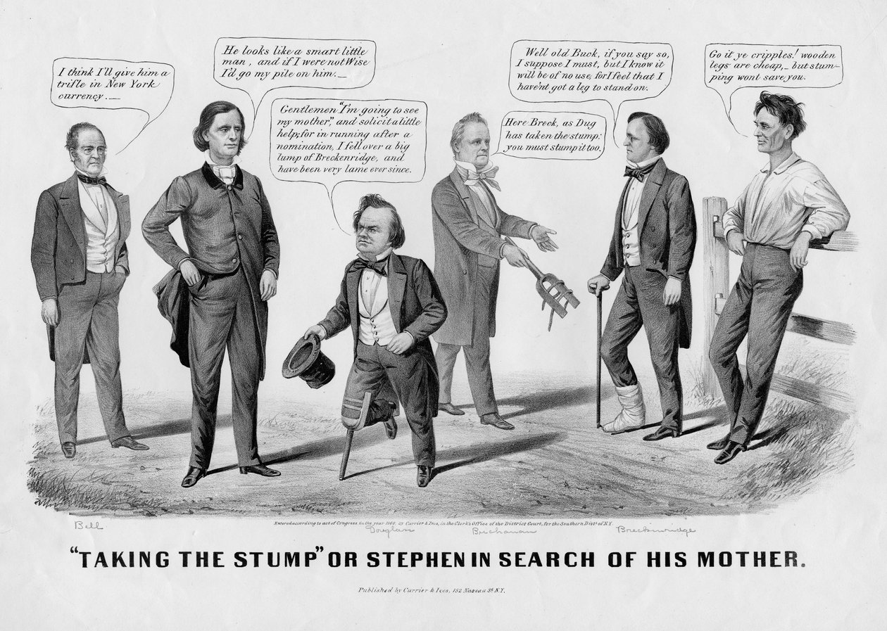 Prendere il palco, o, Stephen in cerca di sua madre, pubblicato da Currer & Ives, New York, 1860 da American School