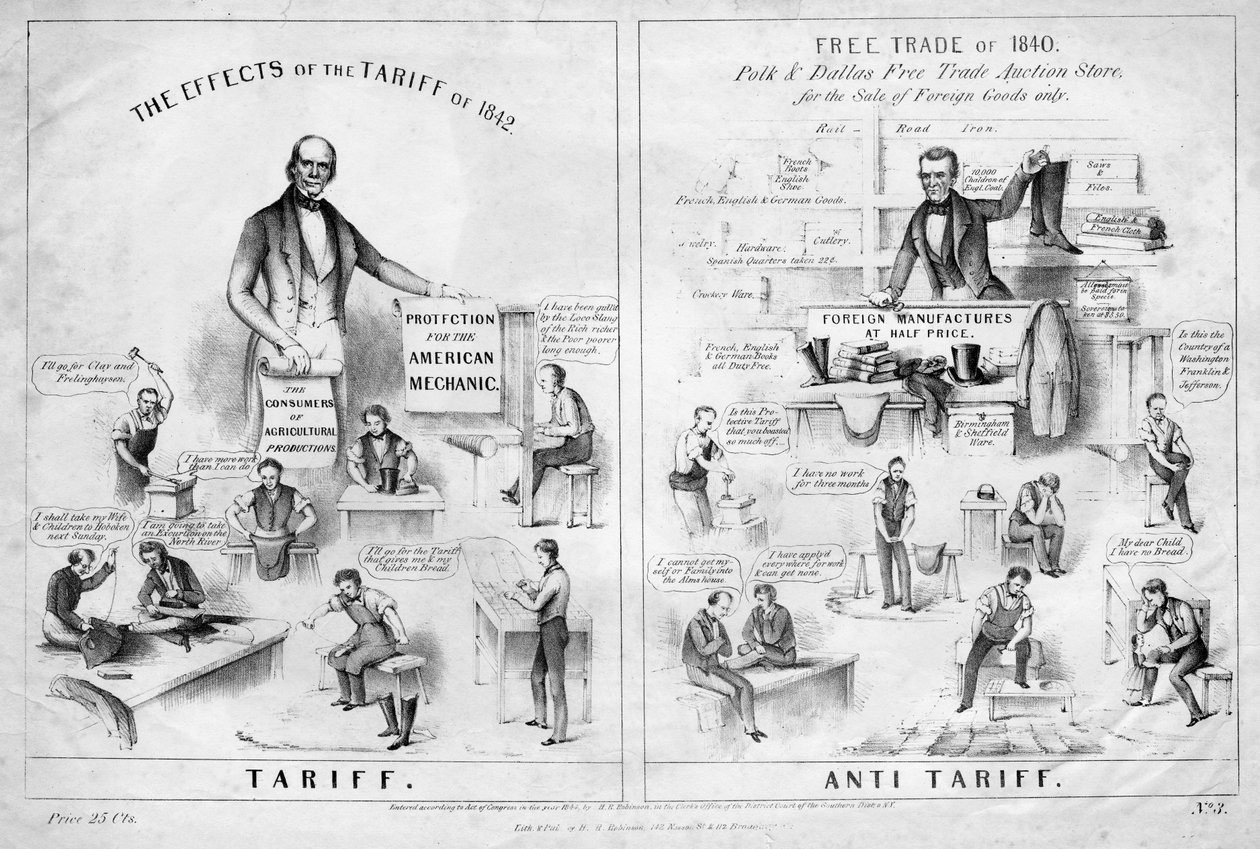 Tariffa, anti tariffa, pubblicato da H R Robinson, New York, 1844 da American School