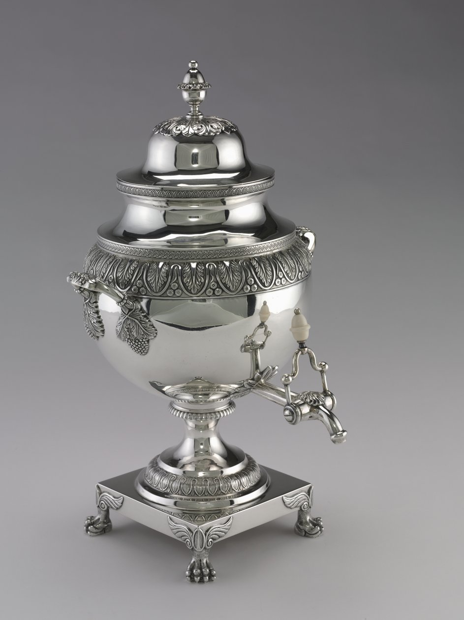 Urna da tè, fabbricata da Harvey Lewis, 1811-25 da American School