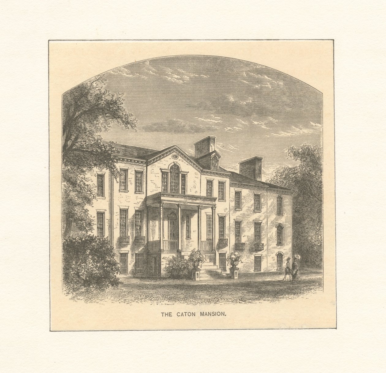 Il Caton Mansion, c.1870 (incisione) da American School